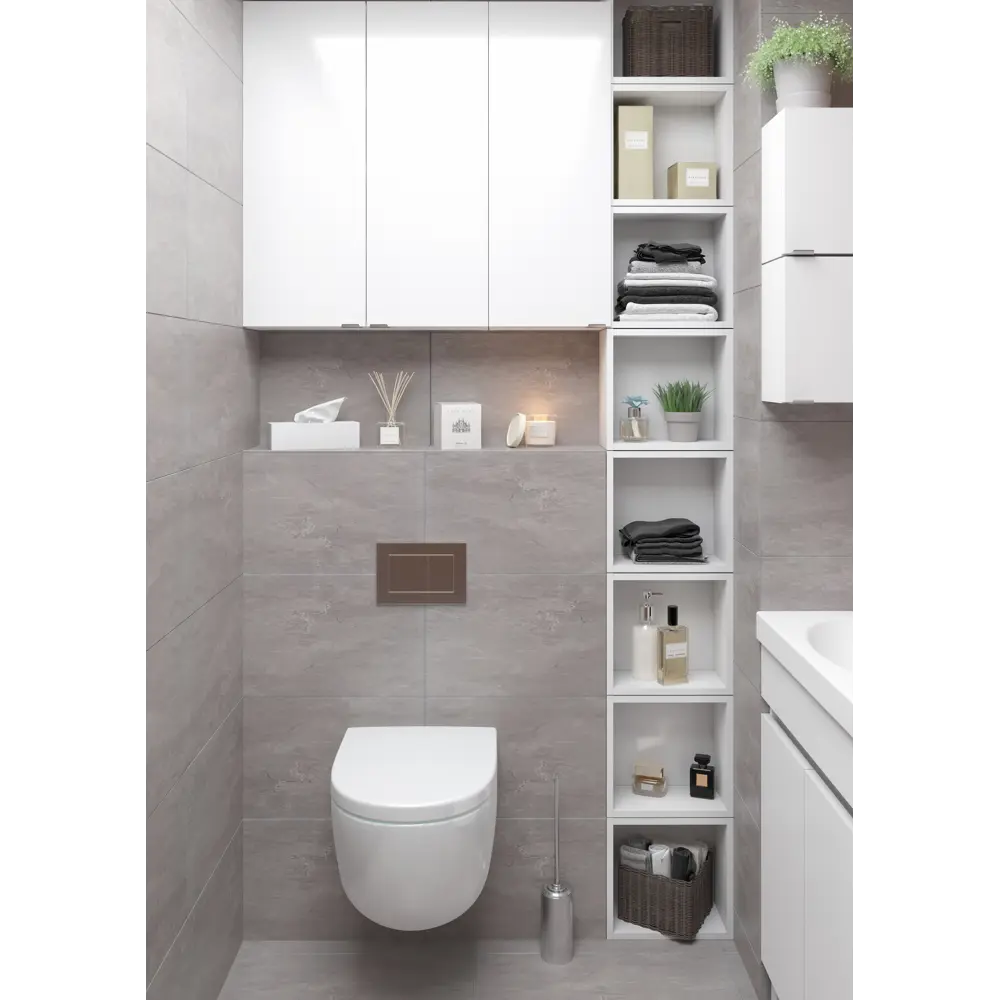 Каркас шкафа подвесного Sensea Смарт 60x80х15 см цвет белый 82407439 STLM-2070295  - Вид №4