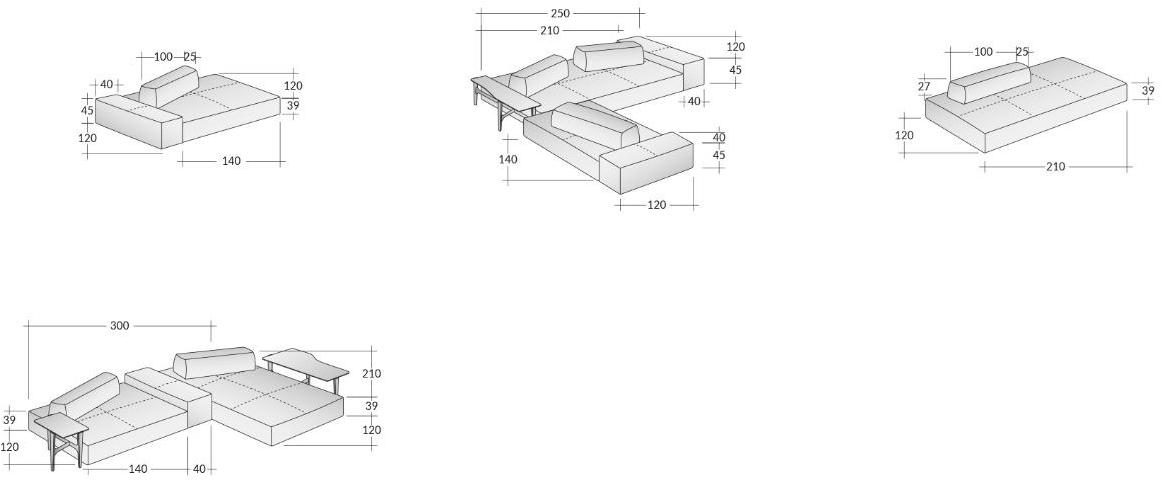 Flou Модульная скамья со спинкой, обитая тканью sun-id-1443945 - Вид №7