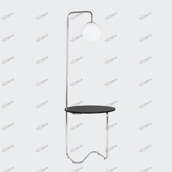 Столик со светильником круглый черный Bauhaus WOODI  00-3966172 Хром;черный 