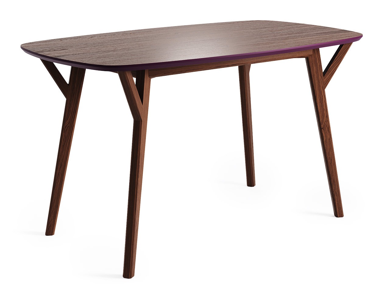 Обеденный стол прямоугольный дуб тобакко, имперский фиолет 140 см Proso THE IDEA  210028 Коричневый  - Вид №1