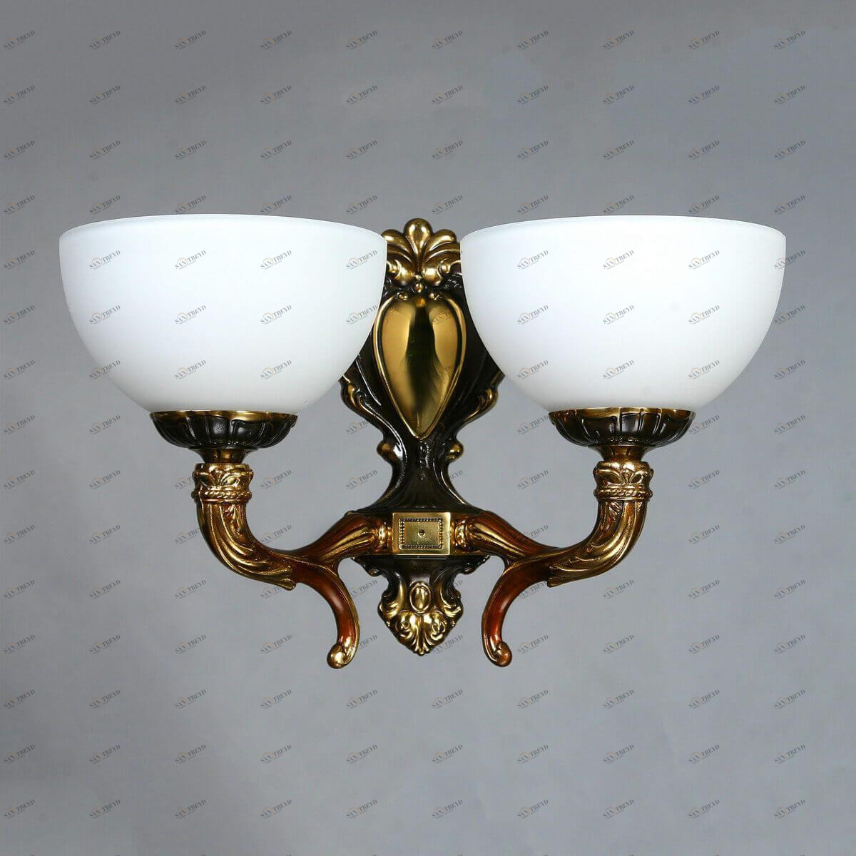 Бра светодиодное на 2 лампы белое Toledo 02155/2 PB AMBIENTE TOLEDO 00-3931018 Белый;бронза