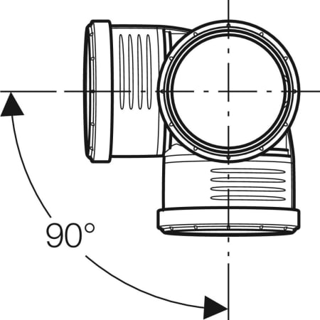 GEBERIT 390.559.14.1 Крестовина двухплоскостная Geberit Silent-PP 87,5°  - Вид №2