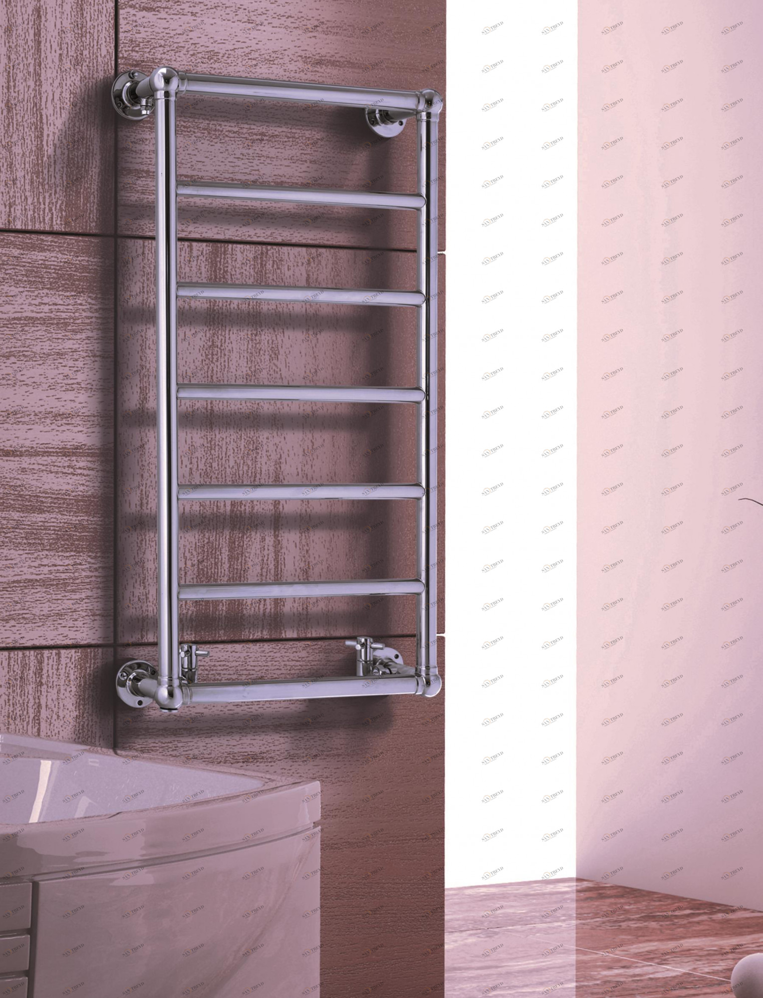 Полотенцесушитель Hammam UNO Stainless steel  комбинированный; электрический или водяной Сталь 