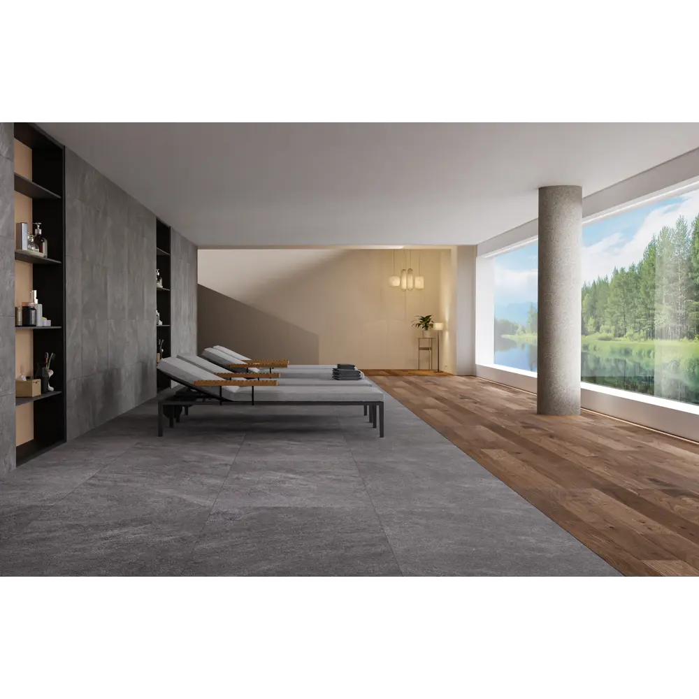 Глазурованный керамогранит Ceramente Stellare Quartzite Pro Black 60x60 см 1.44 м² матовый цвет черный 89348036 STLM-2054072 - Вид №4