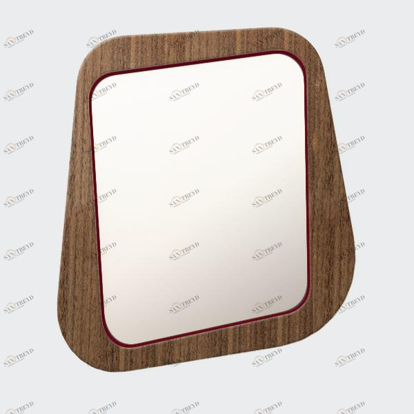 Зеркало настенное малое в темном шпоне бордовое Woodi WOODI ДИЗАЙНЕРСКИЕ 00-3966381 Бордовый 