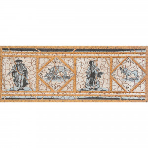 12838011 Вставка-подступенник Cadaques Azul 12х33 см клинкер с рисунком Gresan Natural