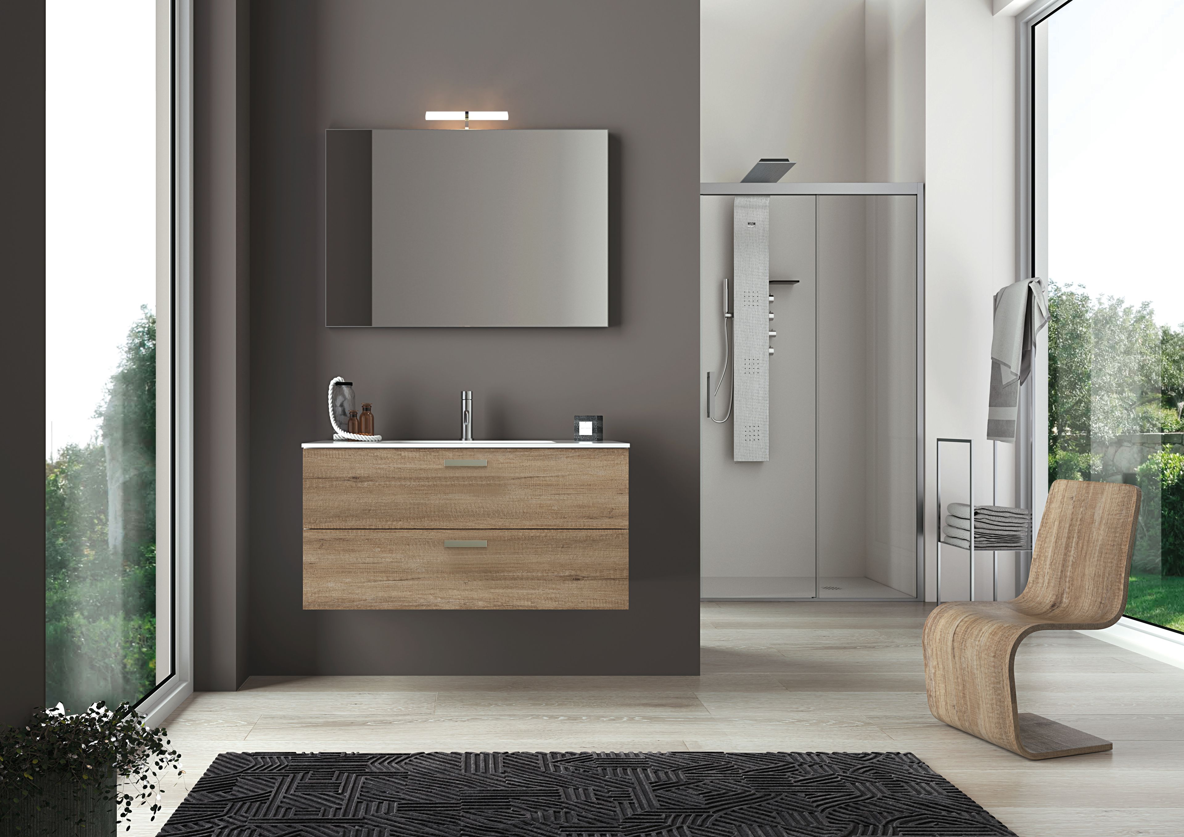 Шкаф для раковины с одним ящиком и встроенной раковиной Gruppo Geromin Qubo2 ARCH-00112331 - Вид №1