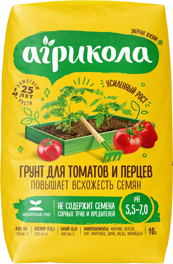 Грунт Агрикола для томатов и перцев 10 л - готовый питательный субстрат 88108765