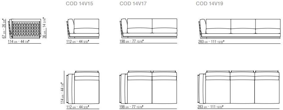 Flexform 3-х местный тканевый диван Cestone sun-id-1447748 - Вид №6
