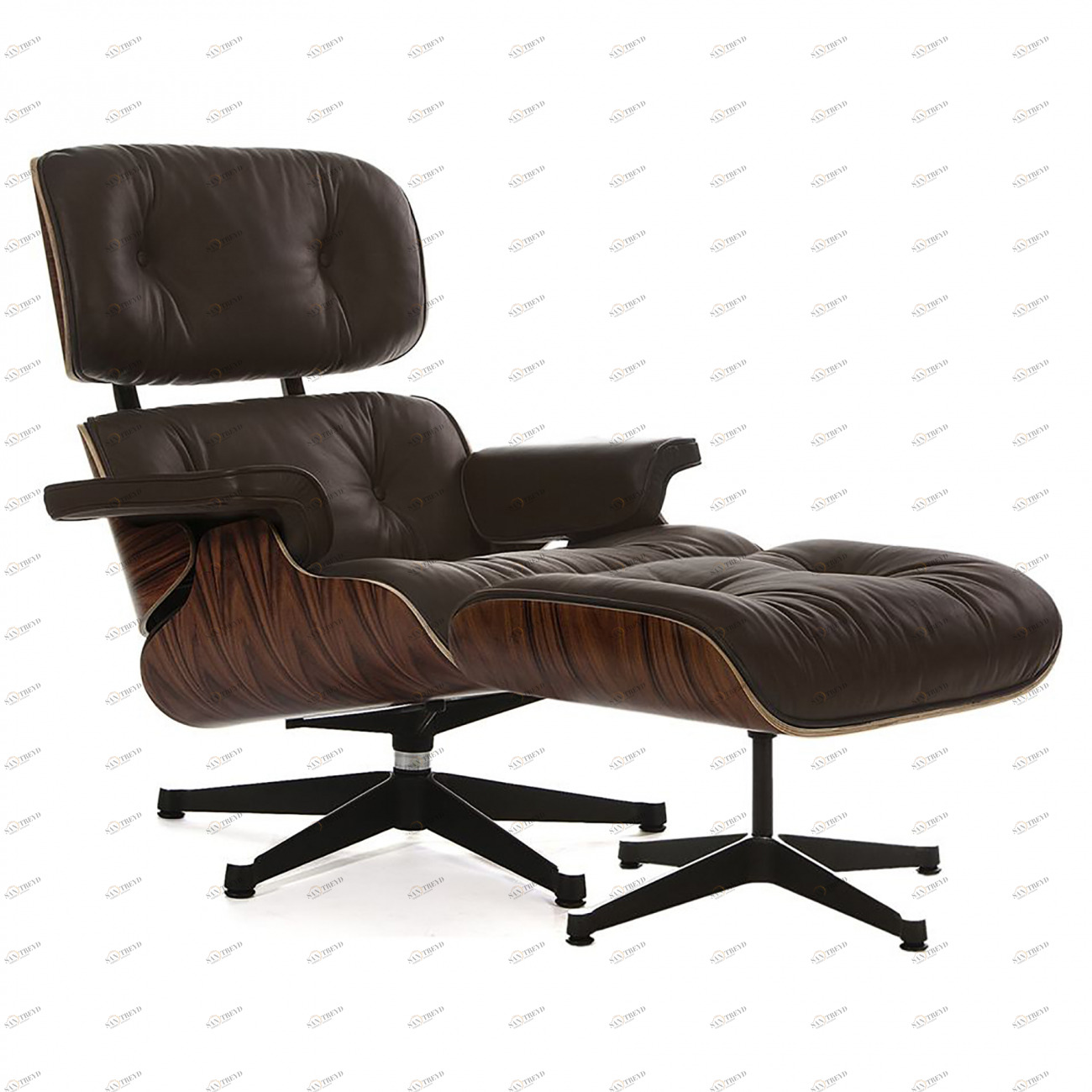 Кресло Eames Style Lounge Chair палисандр коричневое SOHO DESIGN ДИЗАЙНЕРСКИЕ, LOUNGE CHAIR 131493 Венге 