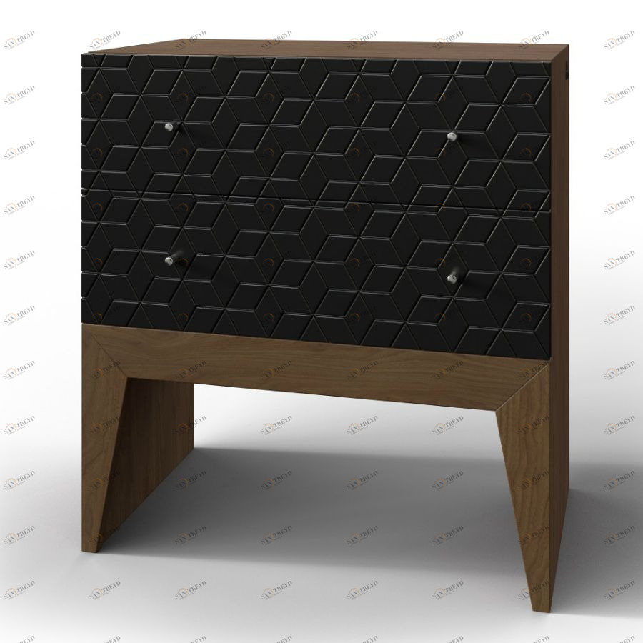 Тумба Still, 2 ящика, темная, рисунок ромб BraginDesign BR0262Ч