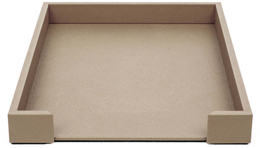 Поднос для писем - 35X26,5XH4 см / тканая кожа_coffee