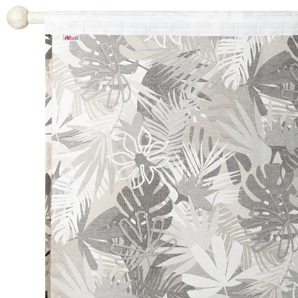Штора на ленте для кухни Гавайи 136x180 см цвет серый Altali STLM-2064136 - Вид №5