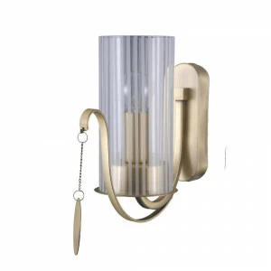 Бра со стеклянным плафоном античная бронза "Илис" 3303/1W-AB-SNGD-CL LUMIEN HALL ИЛИС 00-3930208 Бронза;прозрачный