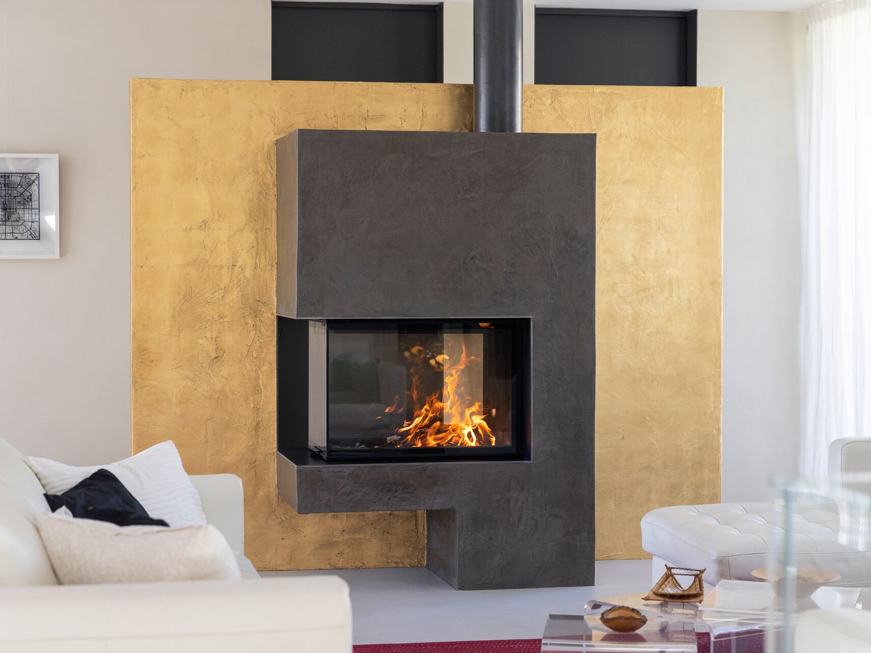 Стальной тройной фасад дровяной камин RÜEGG RIII ARCH-00003964