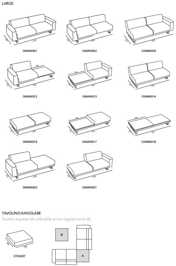 Quadrifoglio Тканевый секционный диван-основание Avana sun-id-1412533 - Вид №5