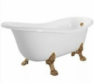 Ванна из литьевого мрамора MIGLIORE Bella 26916, 170 х 80 см, фурнитура бронза