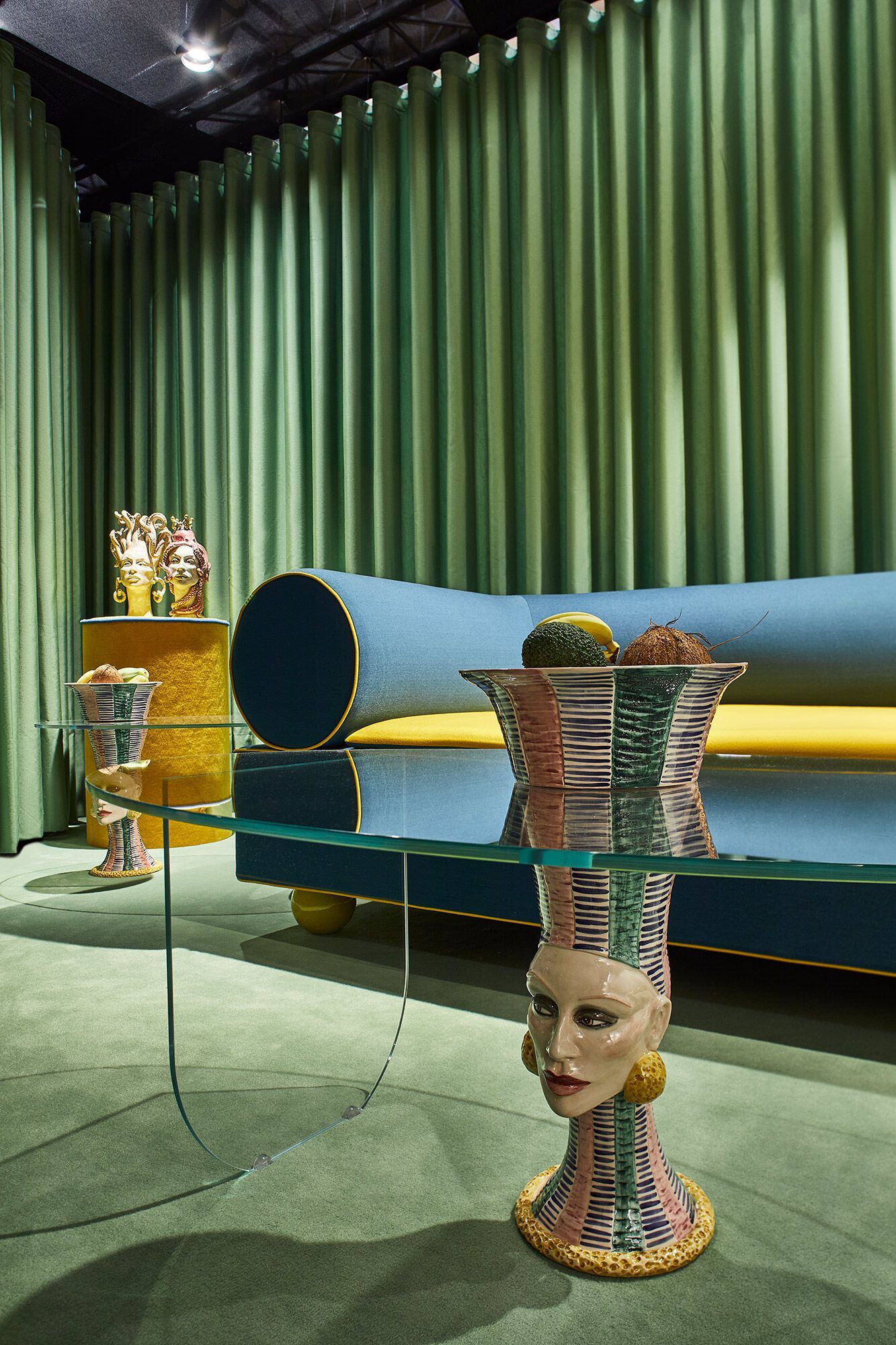 Овальный стеклянный журнальный столик с керамической вазой Paolo Nesi GRACE ARCH-00149877 - Вид №7