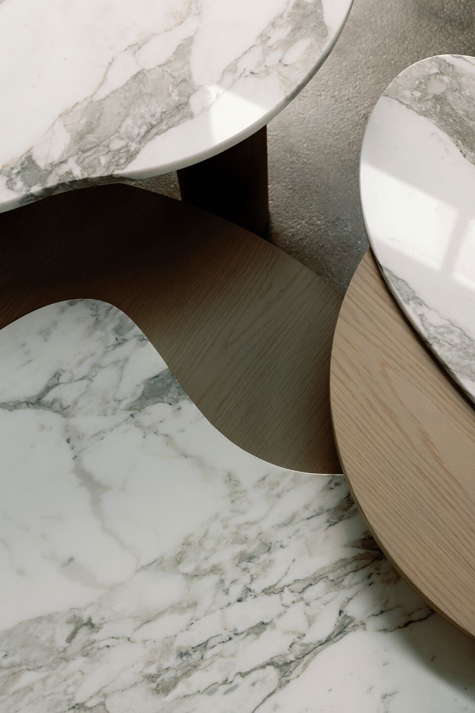 Журнальный столик из мрамора Калакатта и дуба Greenapple Bordeira ARCH-00013344 - Вид №1