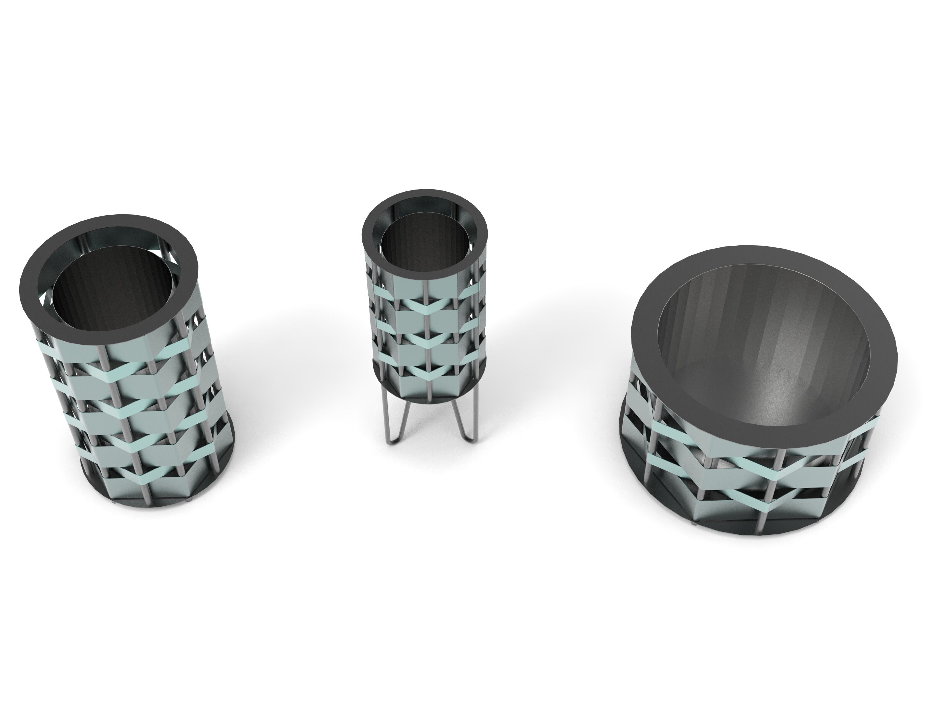 Круглый плантатор из оцинкованной стали Viscio Urban Design плетеная ARCH-00034578 - Вид №6