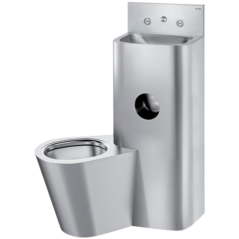 166700 Комплект KOMPACT через стену - Умывальник-напольный унитаз DELABIE 