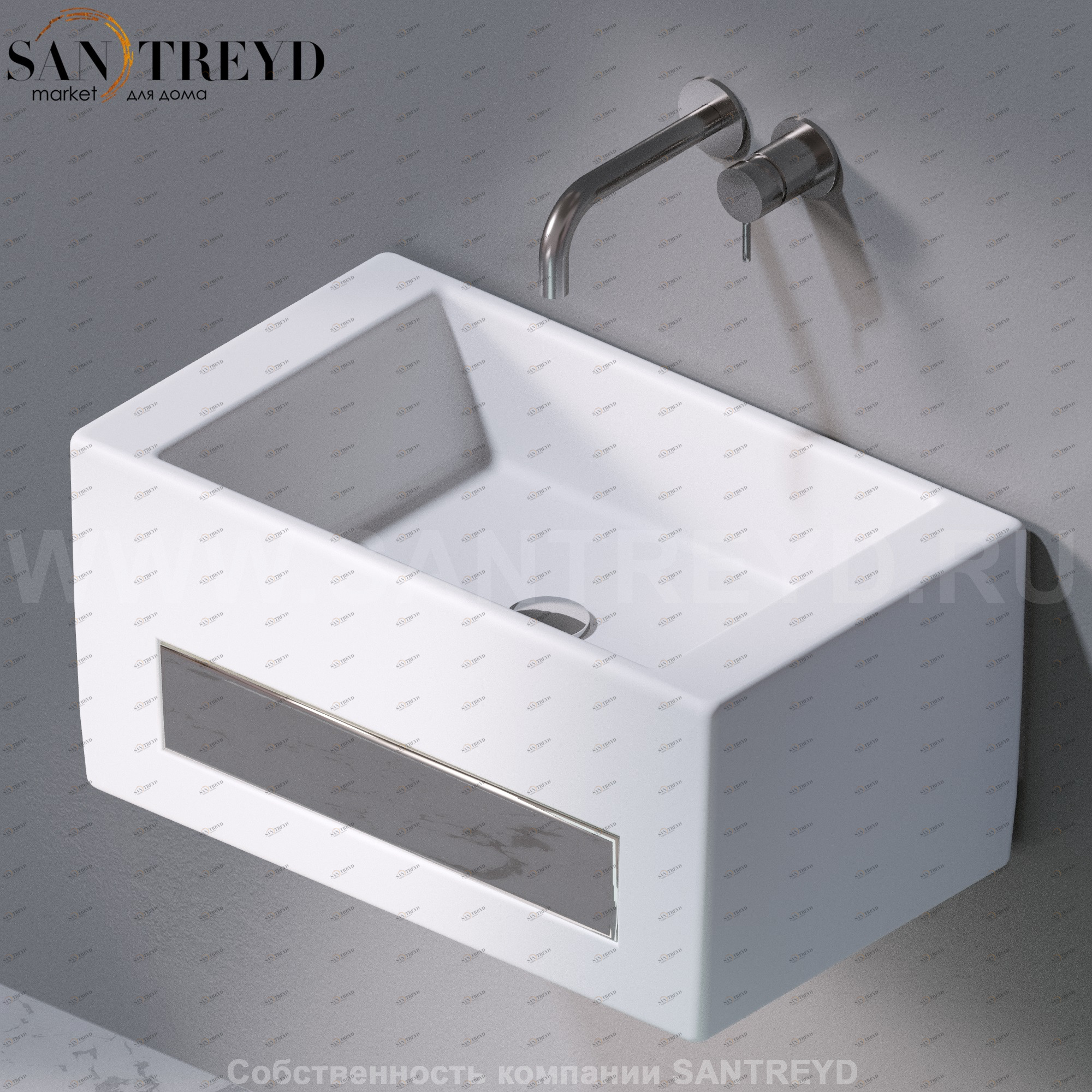 L116101 Подвесная раковина настенная прямоугольная A. e T. Italia Tower белая AeT ITALIA