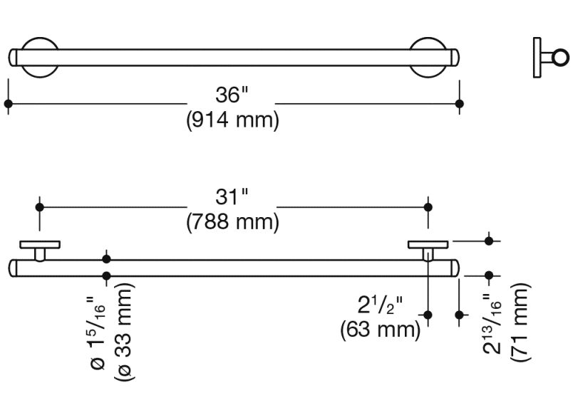 950.36US1490 ручка для захвата HEWI USA Produkte  - Вид №8