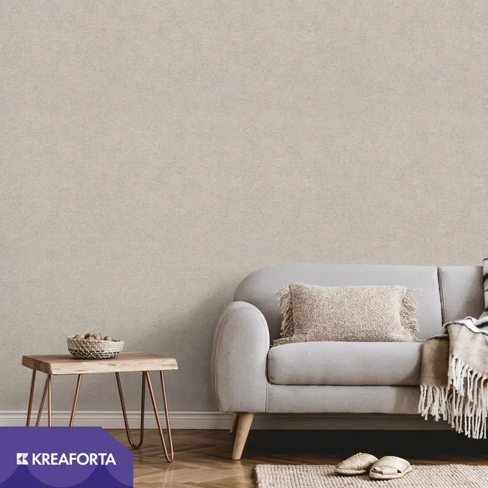 Обои флизелиновые KREAFORTA Linen темно-бежевые 1.06 м 77022-28 89454209 STLM-2124882 - Вид №2