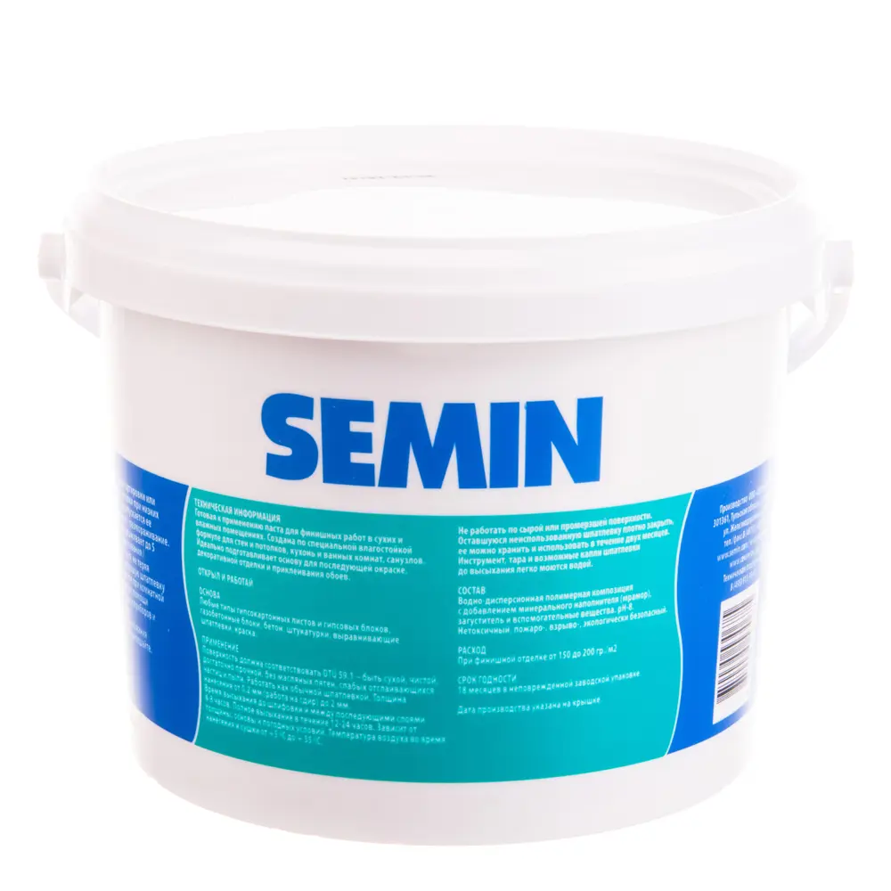 Шпаклёвка влагостойкая Semin 5 кг 14247717 STLM-2026388  - Вид №1