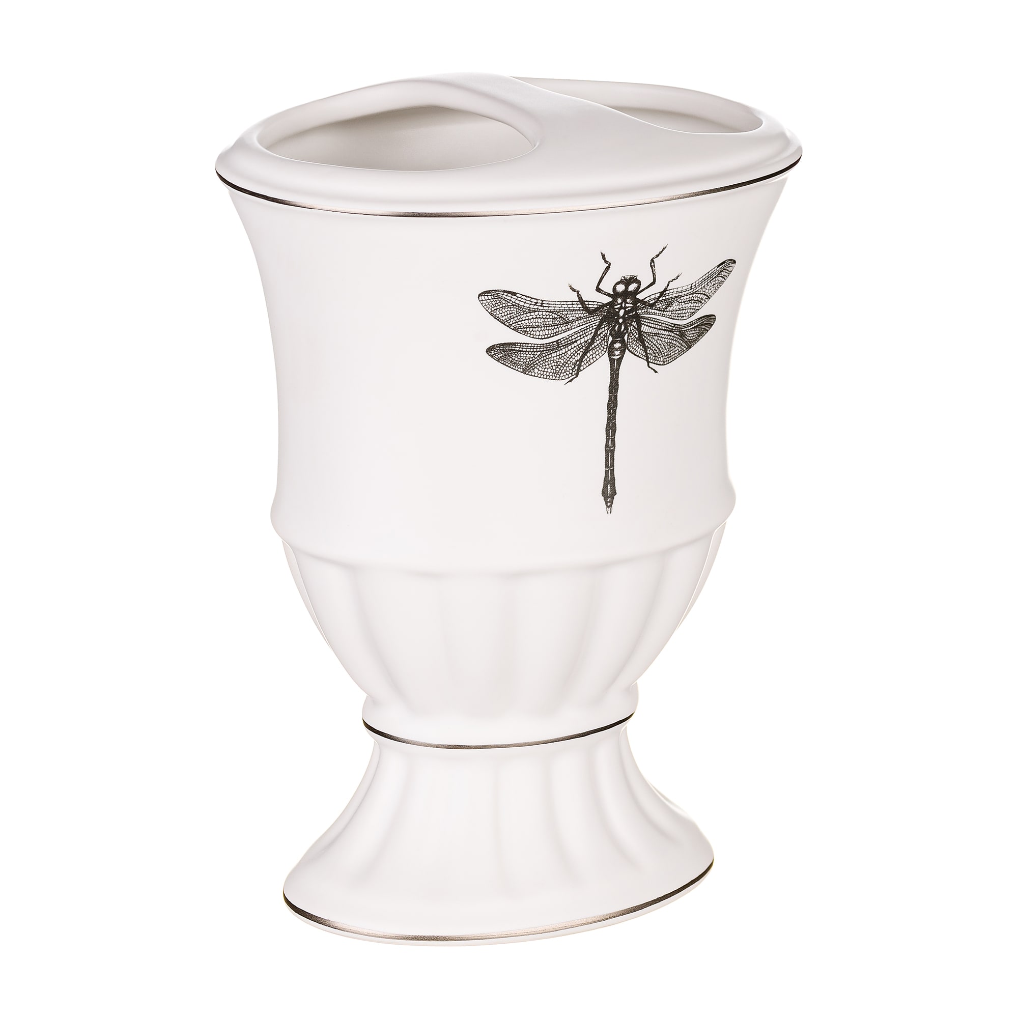 89097072 Стакан для зубных щеток с разделителем керамика цвет белый Buzz Fauna Santreyd 