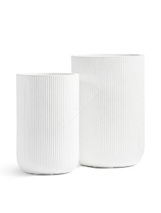 41.1020-0041-WH-47 Кашпо  ERGO - серия Jet - Высокий цилиндр - Белый камень Цветочная коллекция