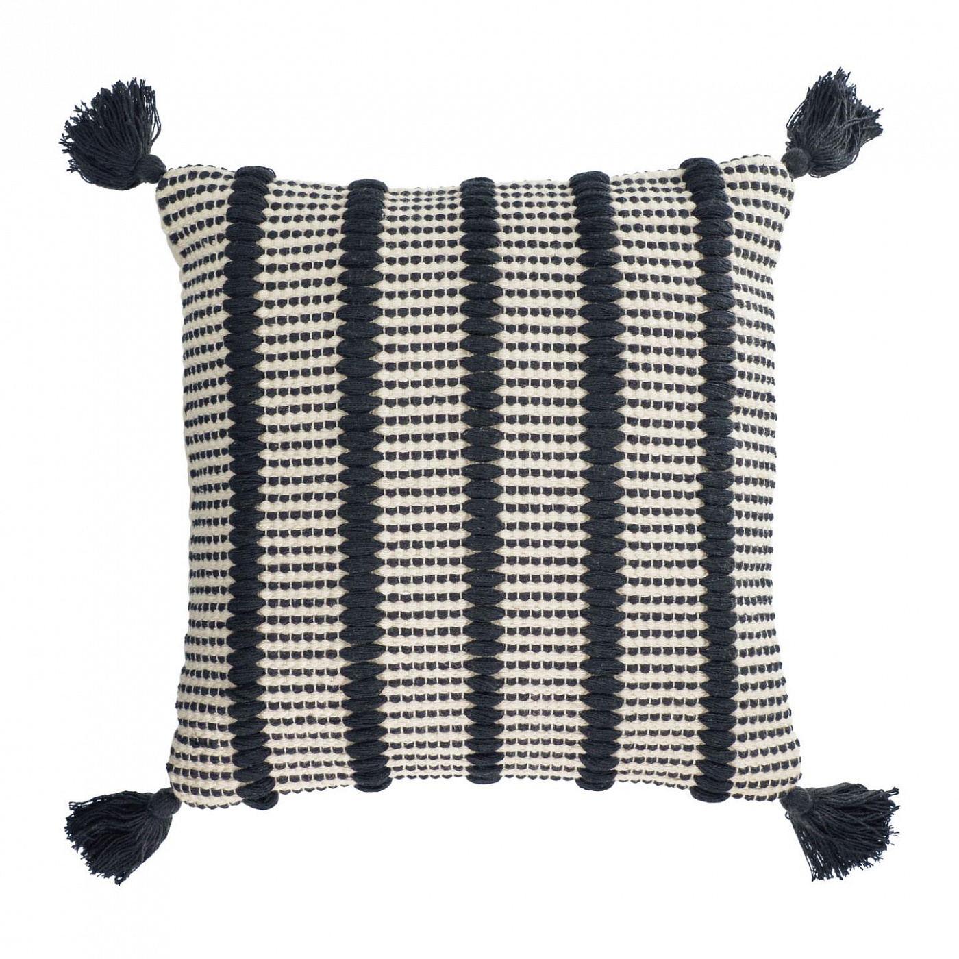 108429 Наволочка из 100% хлопка с черно-белыми полосками 45 x 45 см La Forma Maine