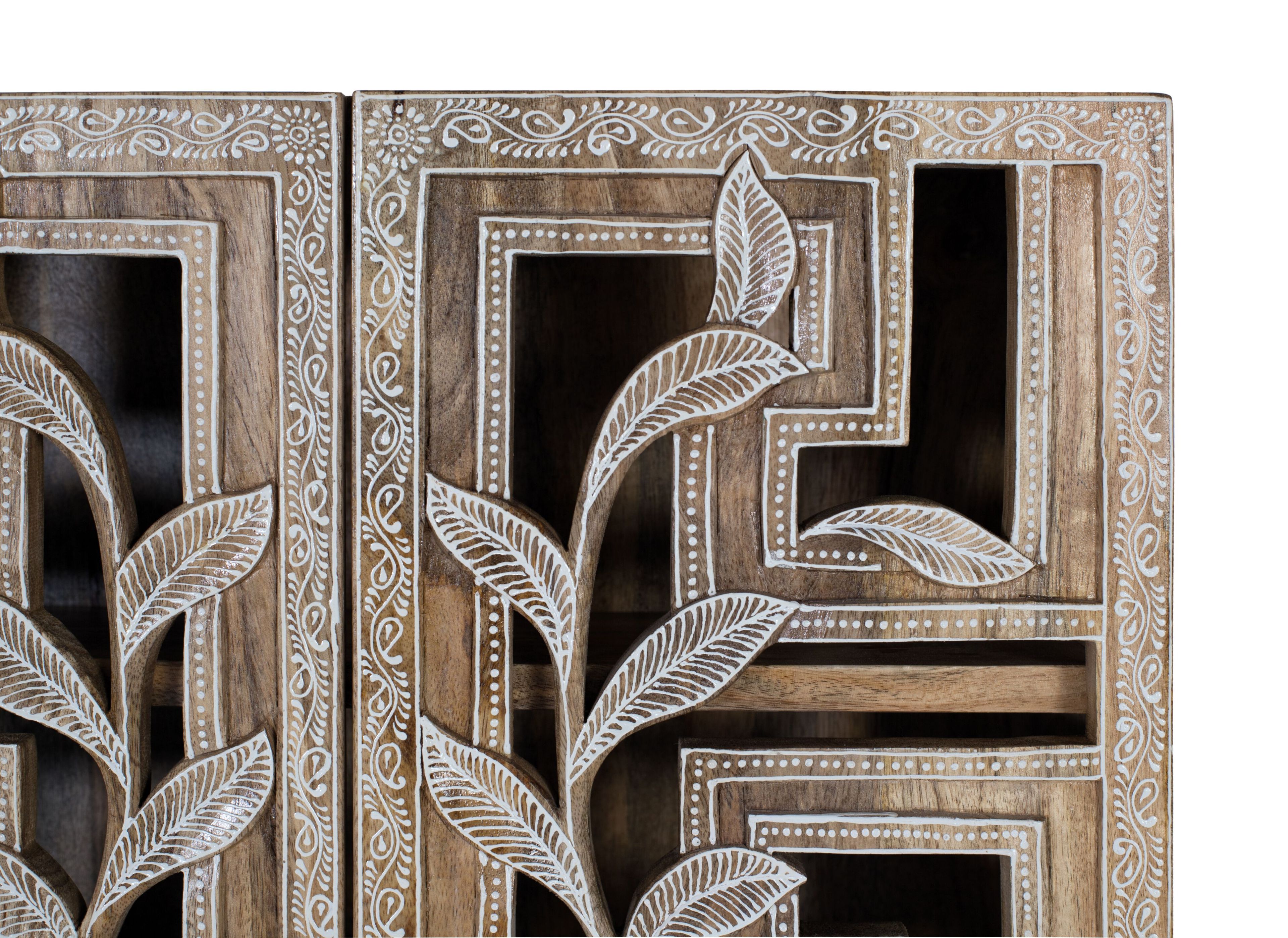 Навесной шкаф из манго с резными дверцами Giner y Colomer 1786 ARCH-00022258 - Вид №1