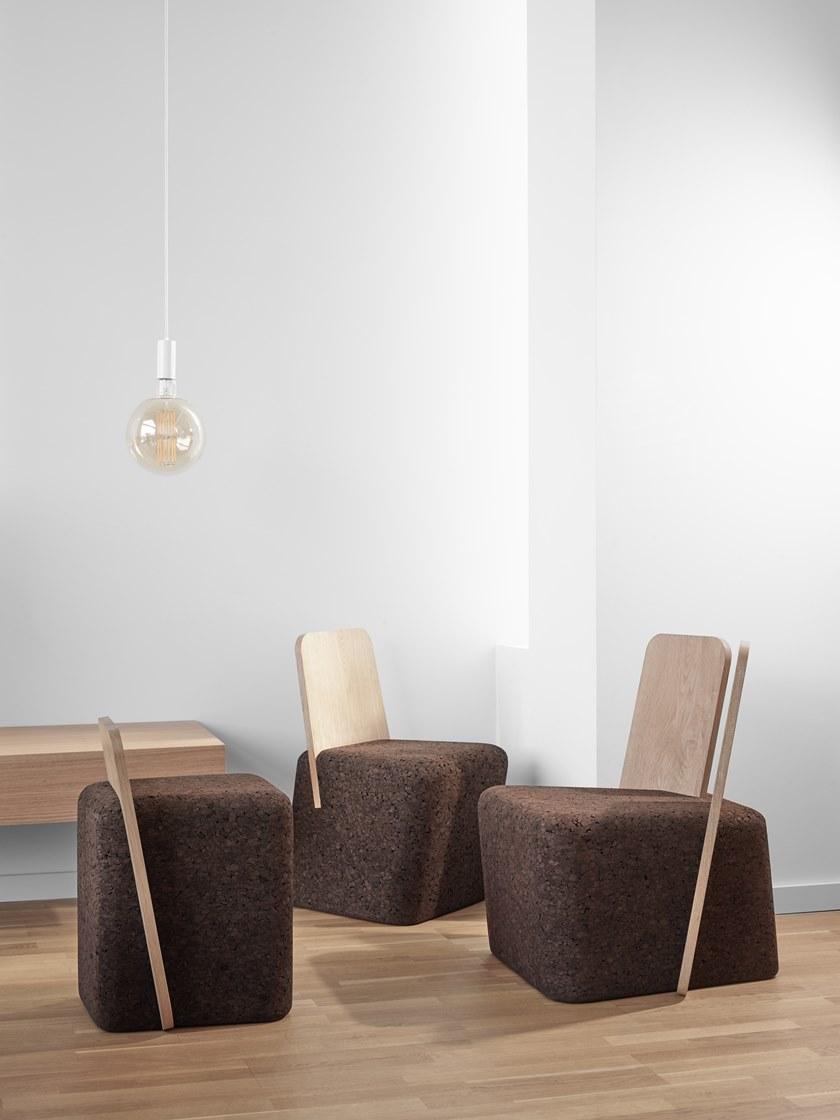 BlackCork Табурет из пробки со спинкой Cut sun-id-1428188 - Вид №5