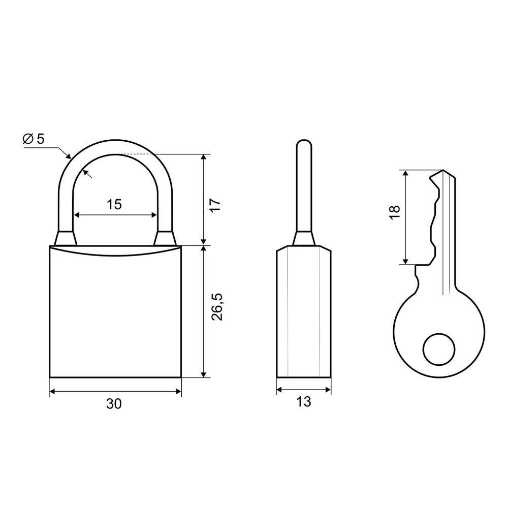 85375658 Замок навесной Palladium 301B-30 27x30 мм, латунь STLM-0062375  - Вид №2