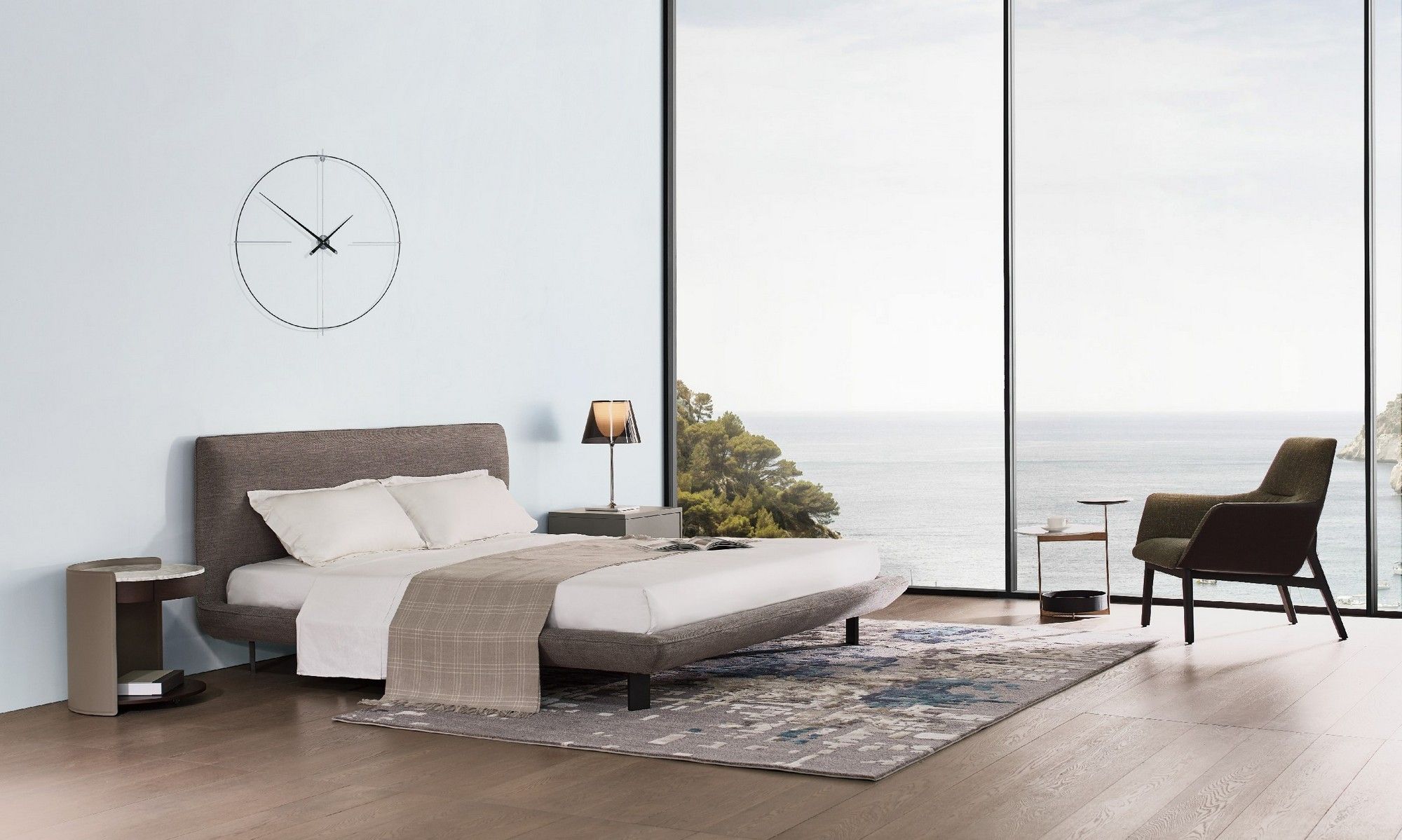 Тканевая кровать с мягким изголовьем CAMERICH ELAN ARCH-00008981 - Вид №1