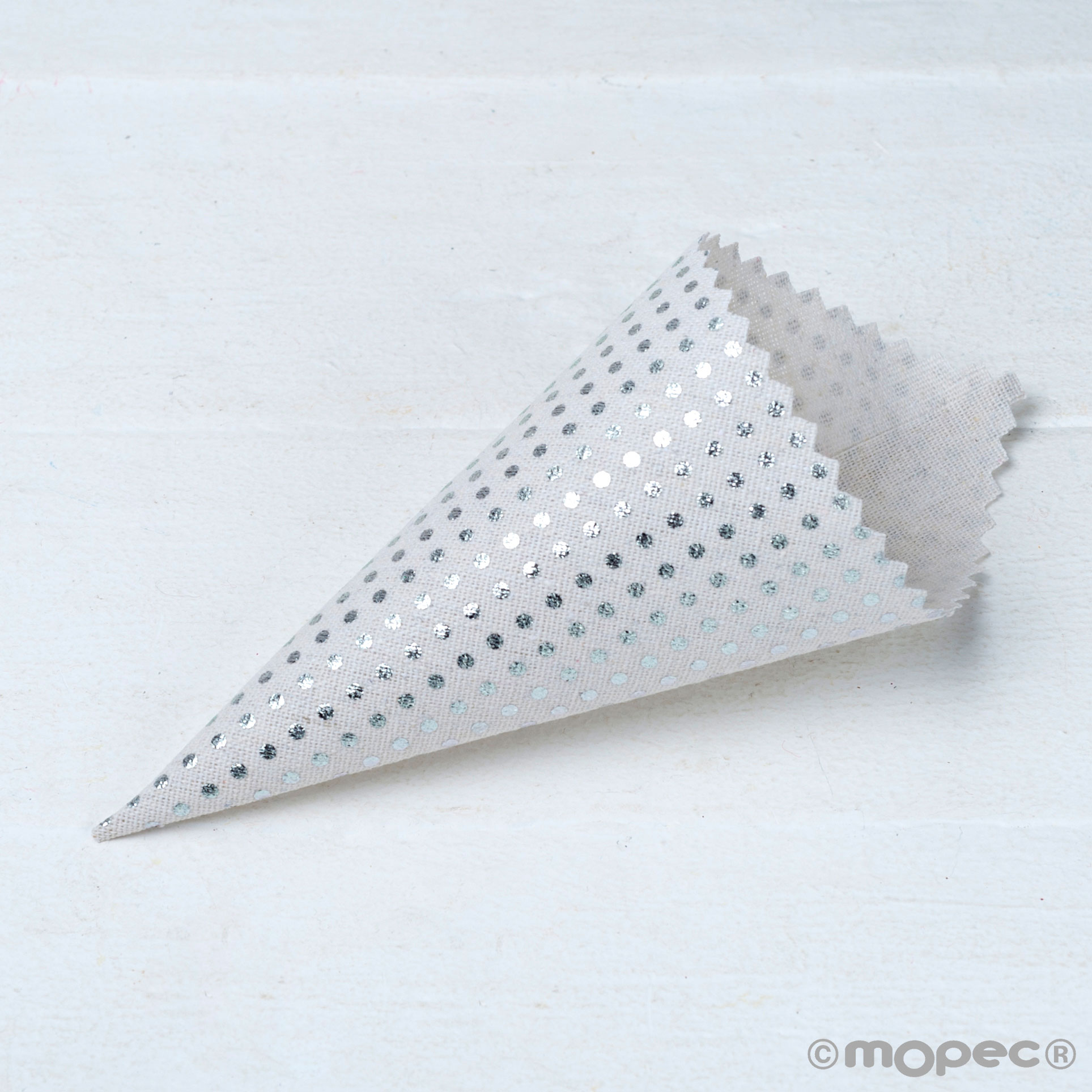 A156.12 Белые в точку рожки, 12 Едениц Dekoraniaevents Bodas Серебро 