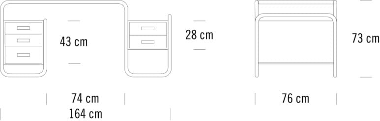Прямоугольный стол с ящиками THONET S 285 ARCH-00110981 - Вид №5