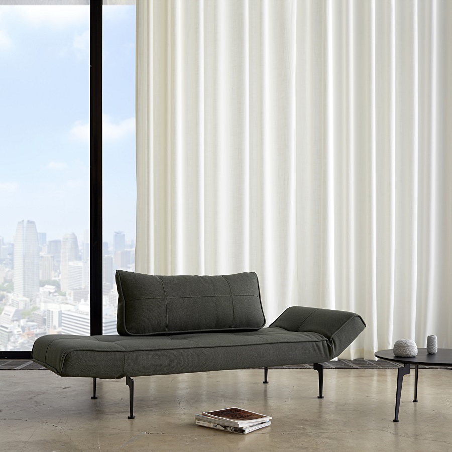 Кушетка Zeal с подушкой и ножками Laser, тёмно-зеленая Innovation Living ZEAL562LASER - Вид №1