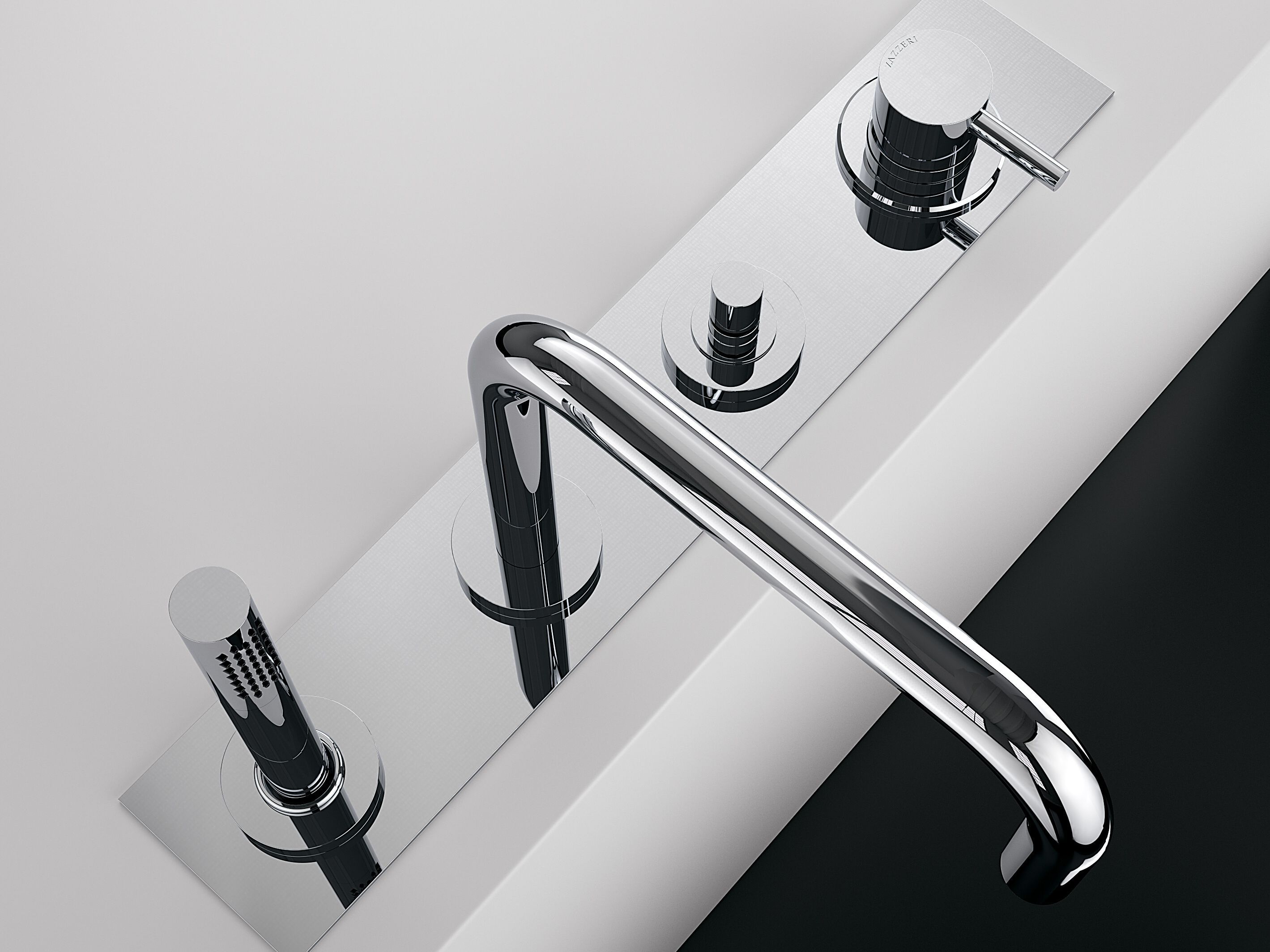 Однорычажный набор для ванны с 4 отверстиями и ручным душем Zazzeri мода ARCH-00096495 - Вид №1