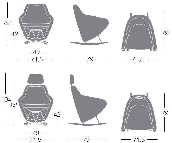 Segis Кресло-качалка из ткани с подлокотниками  I142  - Вид №6