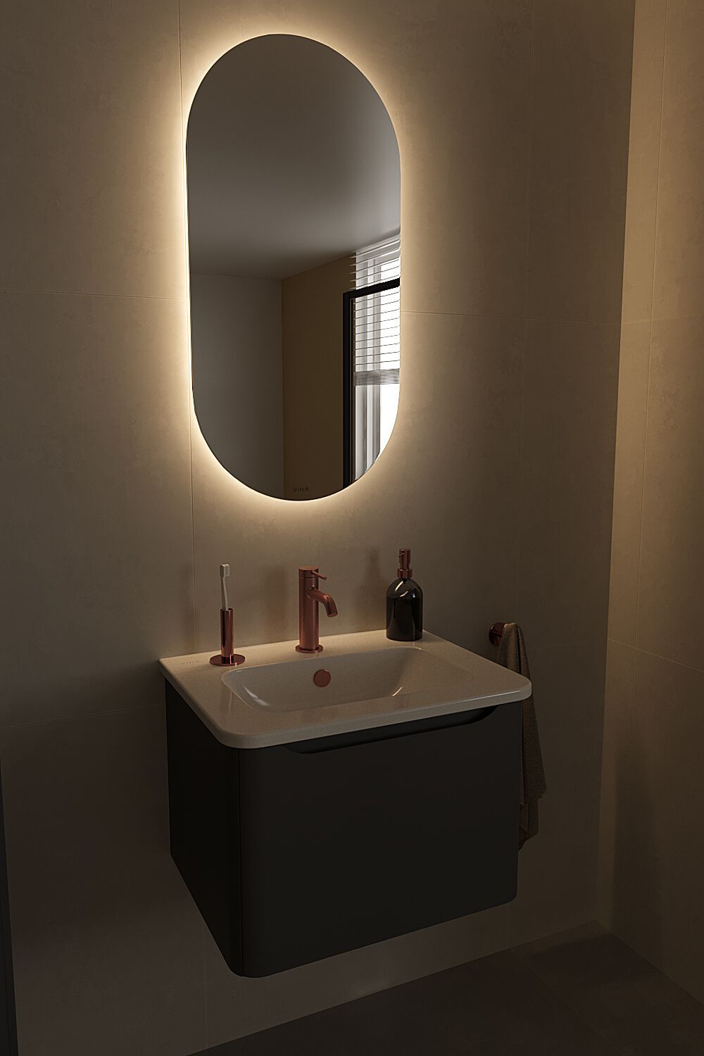 Подвесной шкаф для умывальника со встроенной раковиной VitrA Bathrooms Integra Round ARCH-00143563 - Вид №8