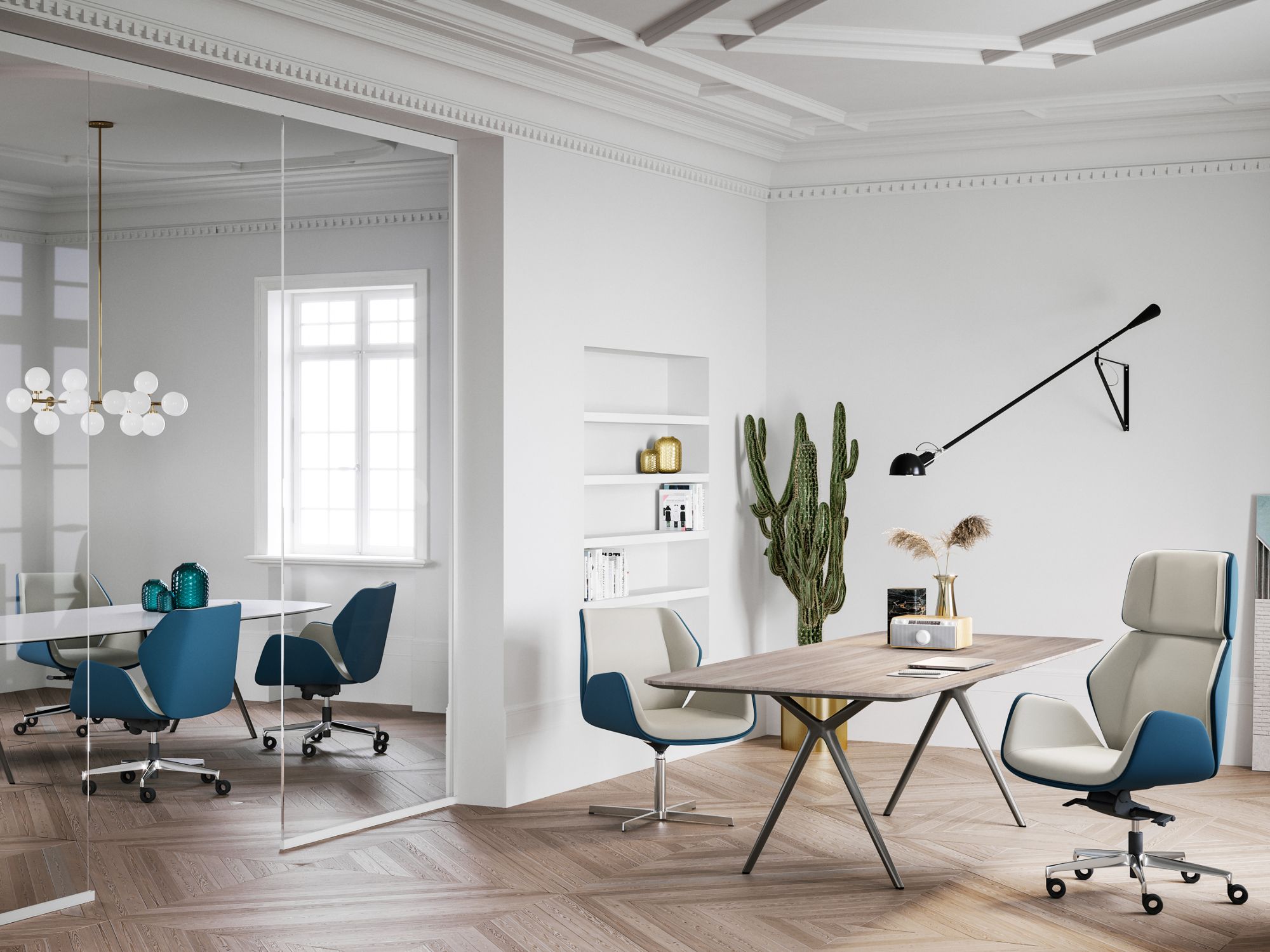 Офисное кресло руководителя с 5 спицевыми колесами SITLOSOPHY® Haiku ARCH-00126470