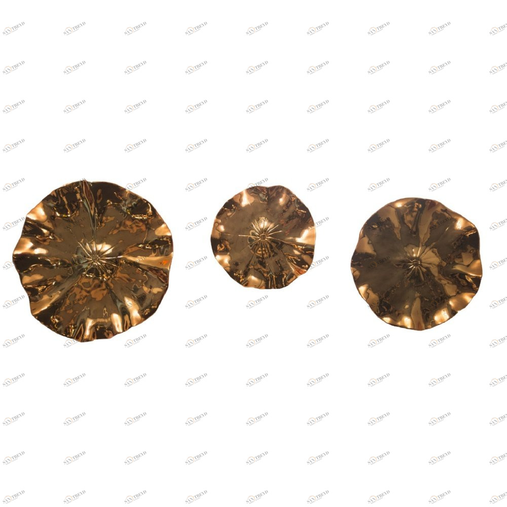 Панно декоративное настенное 3 шт медное Water Lilies EVENHOME  00-3878826 Бронза 