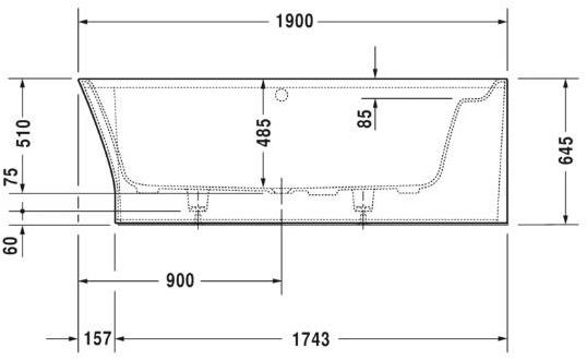 Duravit Угловая ванна из дюрасолида Cape cod 700362 - 700363 - Вид №3