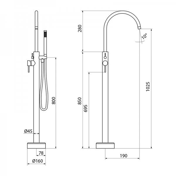 47450741 PREMIUM колонка Ванна Белый GRB MIXERS Time - Вид №1