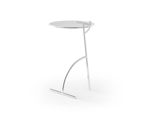 Круглый журнальный столик из нержавеющей стали и стекла