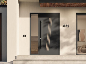 Алюминиевая входная дверь со стеклянными панелями