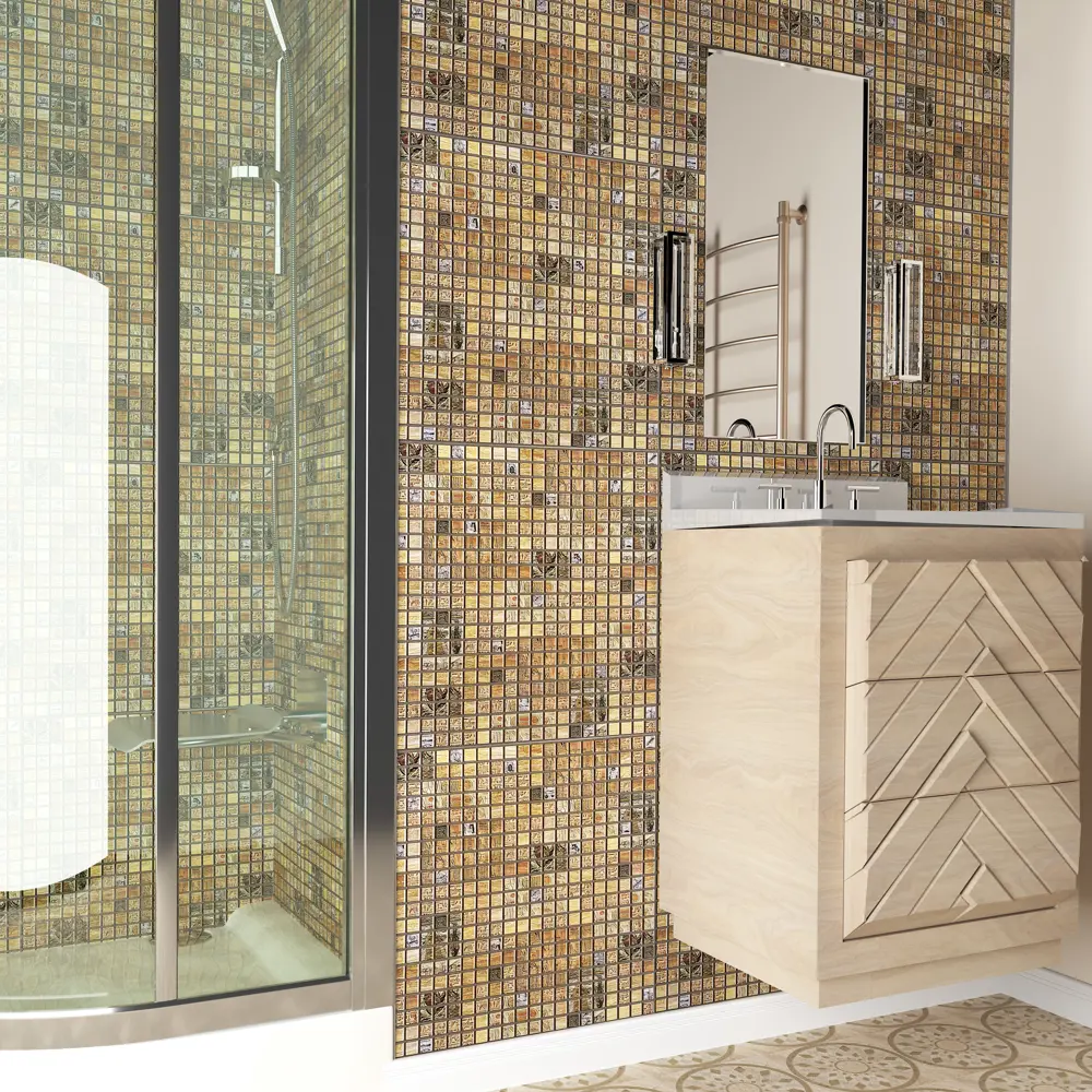 Стеновая панель ПВХ Александрия медовый 480x480x3 мм 0.23 м² GRACE STLM-2078637 - Вид №1