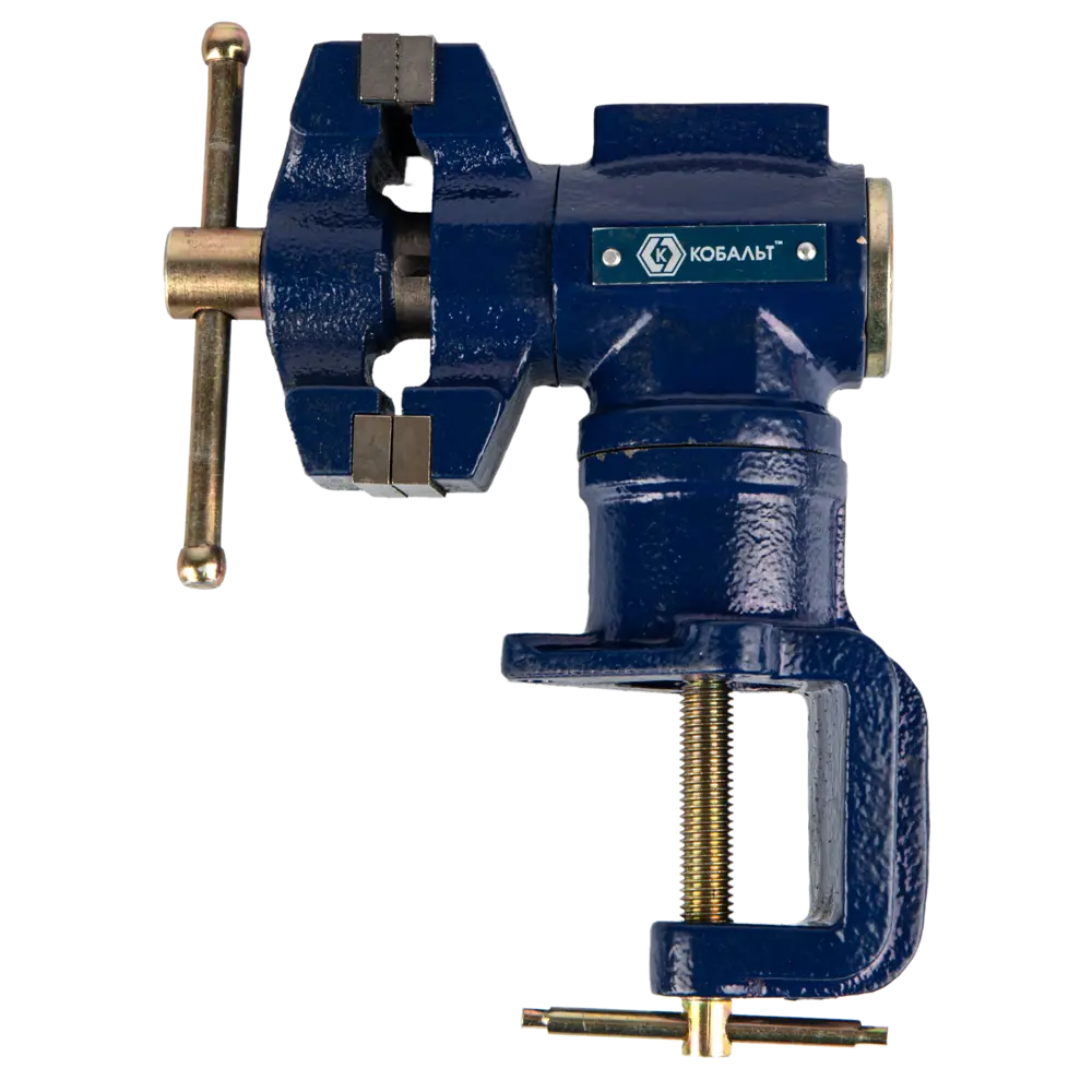 Тиски слесарные настольные Кобальт с поворотным механизмом 89374097 STLM-1422351 - Вид №1
